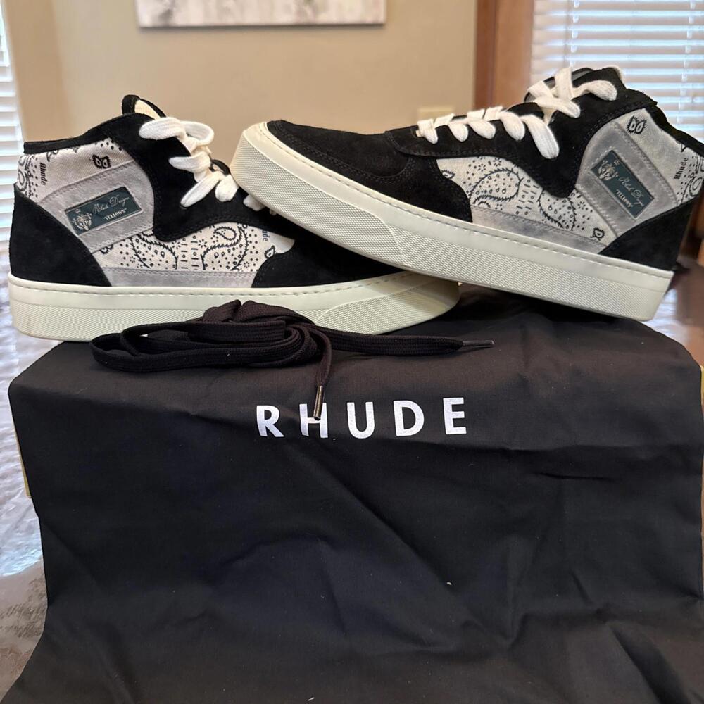 Rhude Cabriolets Bandana - Black Cream Made in Italy Men's Size 7 US With Box